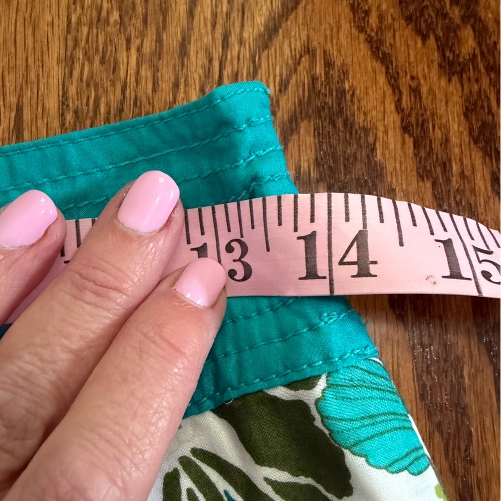 Ann Taylor Teal Green Mid Length Floral Print Skirt Size 0 - Picture 7 of 9
